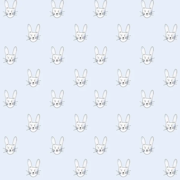 Bunny Seamless Pattern. Watercolor Hand Drawn, Rabbit Head Seamless Background — Stock Photo, Image