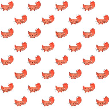 Bir tilki, Kusursuz Düzen. Suluboya El Çizimi, Bir tilki Başlı Kusursuz Arkaplan