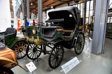 MUNICH, GERMANY - January 20 2020: German Technical Museum is world's largest museum for science and technology with many different technical fields, one of which are collection of classic car.