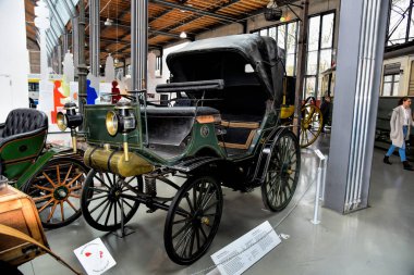 MUNICH, GERMANY - January 20 2020: German Technical Museum is world's largest museum for science and technology with many different technical fields, one of which are collection of classic car.