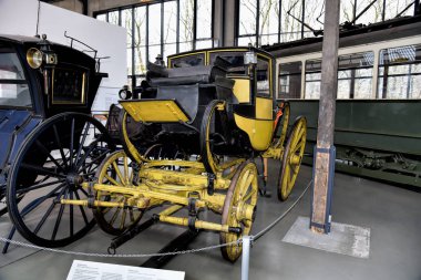MUNICH, GERMANY - January 20 2020: German Technical Museum is world's largest museum for science and technology with many different technical fields, one of which are collection of classic car.