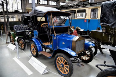 MUNICH, GERMANY - January 20 2020: German Technical Museum is world's largest museum for science and technology with many different technical fields, one of which are collection of classic car.