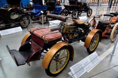 MUNICH, GERMANY - January 20 2020: German Technical Museum is world's largest museum for science and technology with many different technical fields, one of which are collection of classic car.