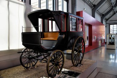 MUNICH, GERMANY - January 20 2020: German Technical Museum is world's largest museum for science and technology with many different technical fields, one of which are collection of classic car.