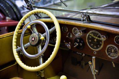 MUNICH, GERMANY - January 20 2020: German Technical Museum is world's largest museum for science and technology with many different technical fields, one of which are collection of classic car.