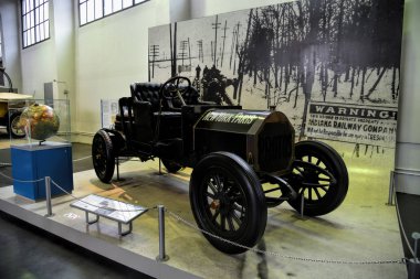 MUNICH, GERMANY - January 20 2020: German Technical Museum is world's largest museum for science and technology with many different technical fields, one of which are collection of classic car.