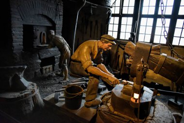 Münih, Almanya - 20 Ocak 2020: Alman Teknik Müzesi, dünyanın en büyük bilim ve teknoloji müzesi olup, bunlardan biri de maden endüstrisi sergisi koleksiyonudur..