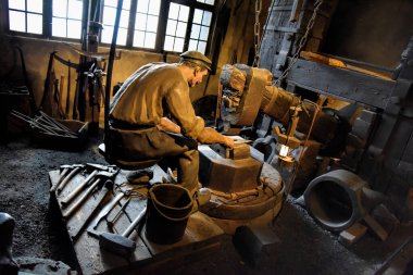 Münih, Almanya - 20 Ocak 2020: Alman Teknik Müzesi, dünyanın en büyük bilim ve teknoloji müzesi olup, bunlardan biri de maden endüstrisi sergisi koleksiyonudur..