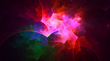 3B soyut renkli fraktal ışık arkaplanı oluşturma