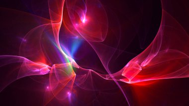 3B soyut renkli fraktal ışık arkaplanı oluşturma