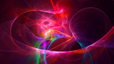 3B soyut renkli fraktal ışık arkaplanı oluşturma