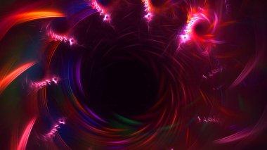Soyut fraktal ışık arkaplanı 3 boyutlu oluşturuluyor