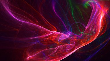 Soyut fraktal ışık arkaplanı 3 boyutlu oluşturuluyor