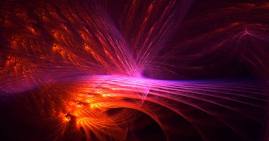 Soyut fraktal ışık arkaplanı 3 boyutlu oluşturuluyor