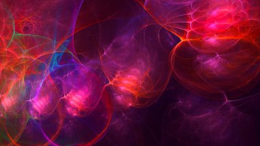 Soyut fraktal ışık arkaplanı 3 boyutlu oluşturuluyor