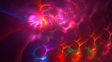 Soyut fraktal ışık arkaplanı 3 boyutlu oluşturuluyor