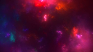 Soyut kırmızı fraktal ışık arkaplanı 3 boyutlu oluşturuluyor