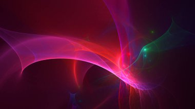 Soyut kırmızı fraktal ışık arkaplanı 3 boyutlu oluşturuluyor