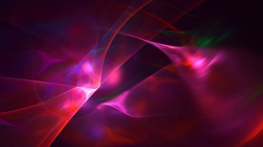 Soyut kırmızı fraktal ışık arkaplanı 3 boyutlu oluşturuluyor