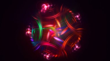 Soyut kırmızı fraktal ışık arkaplanı 3 boyutlu oluşturuluyor