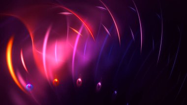 Soyut kırmızı fraktal ışık arkaplanı 3 boyutlu oluşturuluyor