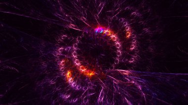 Soyut kırmızı fraktal ışık arkaplanı 3 boyutlu oluşturuluyor