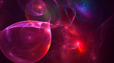 Soyut kırmızı fraktal ışık arkaplanı 3 boyutlu oluşturuluyor