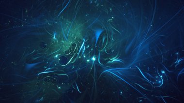 Soyut fraktal ışık arkaplanı 3 boyutlu oluşturuluyor