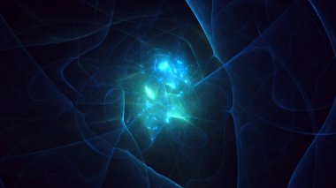 Soyut fraktal ışık arkaplanı 3 boyutlu oluşturuluyor