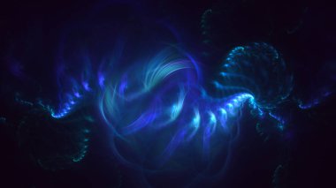 Soyut fraktal ışık arkaplanı 3 boyutlu oluşturuluyor