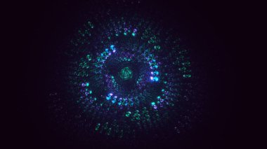 Soyut fraktal ışık arkaplanı 3 boyutlu oluşturuluyor