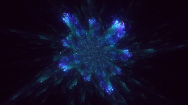 Soyut fraktal ışık arkaplanı 3 boyutlu oluşturuluyor