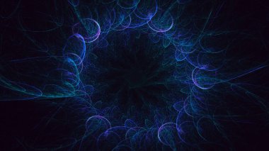 Soyut fraktal ışık arkaplanı 3 boyutlu oluşturuluyor