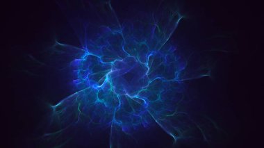 Soyut fraktal ışık arkaplanı 3 boyutlu oluşturuluyor