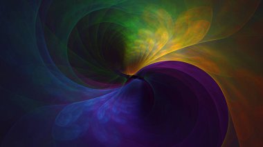 Soyut fraktal ışık arkaplanı 3 boyutlu oluşturuluyor