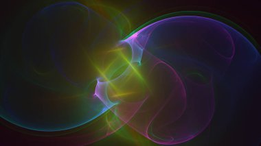 Soyut fraktal ışık arkaplanı 3 boyutlu oluşturuluyor