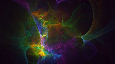 Soyut fraktal ışık arkaplanı 3 boyutlu oluşturuluyor