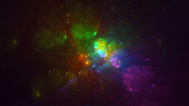 Soyut fraktal ışık arkaplanı 3 boyutlu oluşturuluyor