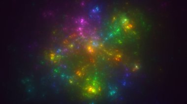 Soyut fraktal ışık arkaplanı 3 boyutlu oluşturuluyor