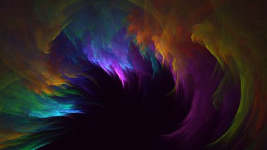 Soyut fraktal ışık arkaplanı 3 boyutlu oluşturuluyor