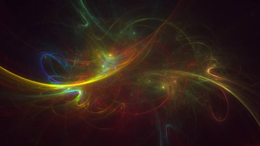Soyut fraktal ışık arkaplanı 3 boyutlu oluşturuluyor