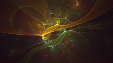 Soyut fraktal ışık arkaplanı 3 boyutlu oluşturuluyor