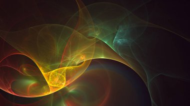 Soyut fraktal ışık arkaplanı 3 boyutlu oluşturuluyor