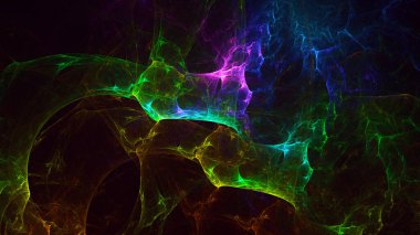 Soyut fraktal ışık arkaplanı 3 boyutlu oluşturuluyor