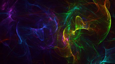 3B soyut renkli fraktal ışık arkaplanı oluşturma