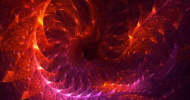 Soyut kırmızı fraktal ışık arkaplanı 3 boyutlu oluşturuluyor
