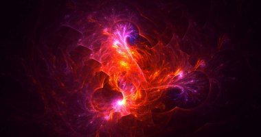 3D görüntüleme teknolojisi soyut fraktal arkaplan