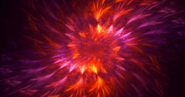 3B soyut renkli fraktal ışık arkaplanı oluşturma