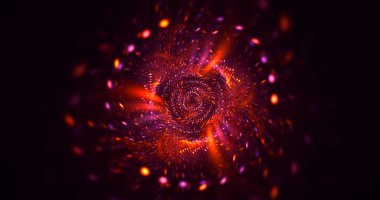 Soyut kırmızı fraktal ışık arkaplanı 3 boyutlu oluşturuluyor