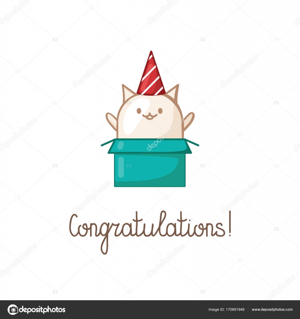 congratulations gift card of a small cute white kitten congratulations gift card of a small cute white kitten